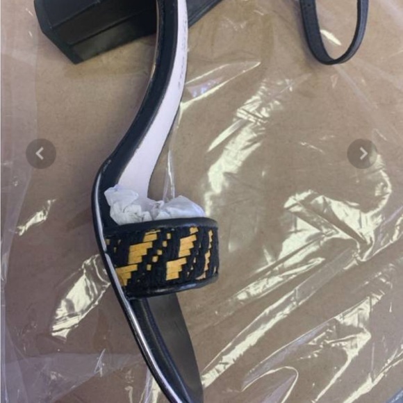 Kenneth Cole New York block heel sandal lex black/natural size 6M - Picture 4 of 6